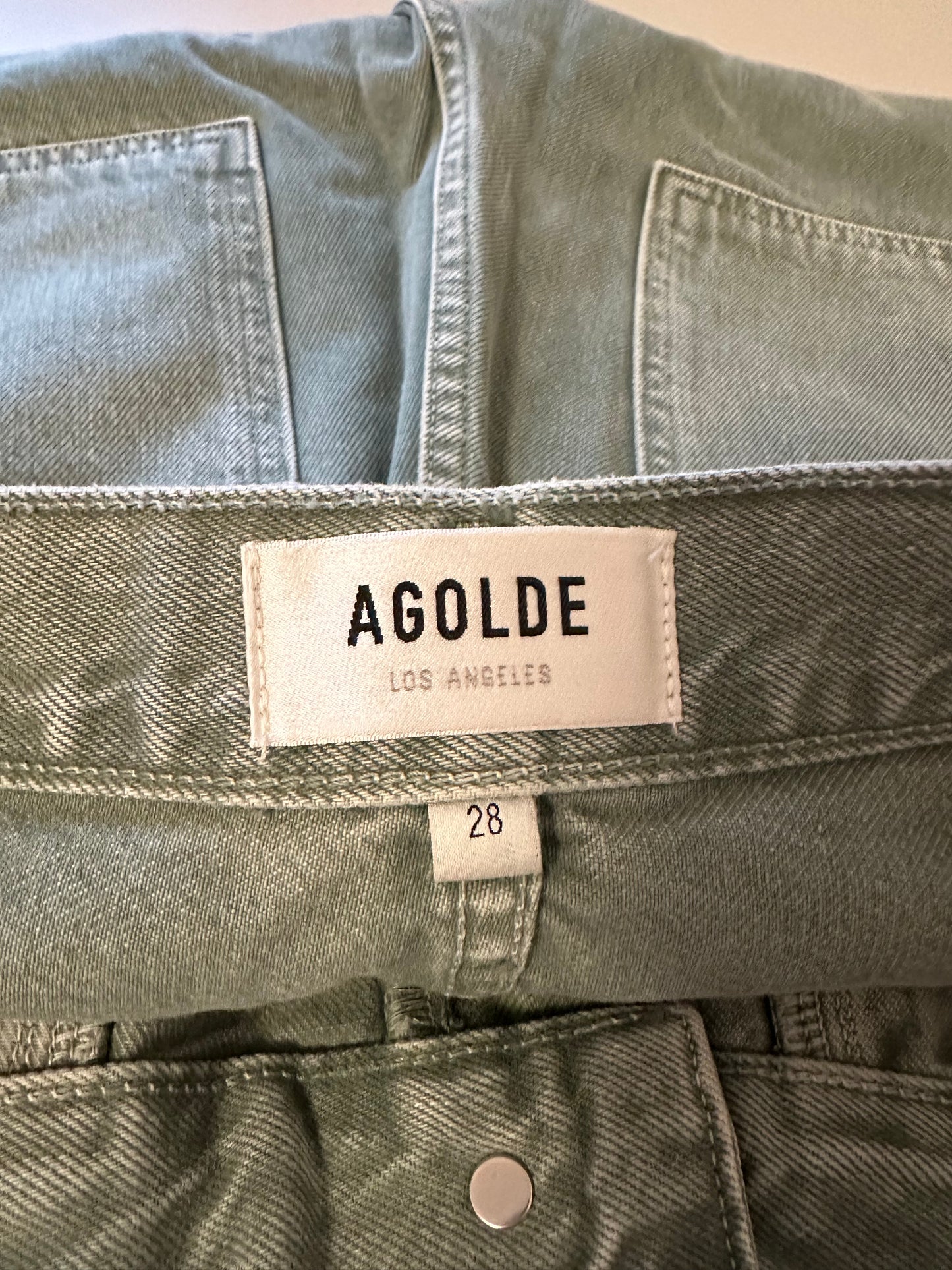 Agolde Cooper Cargo Straight Leg Cotton Jeans in Salamander | Size 28