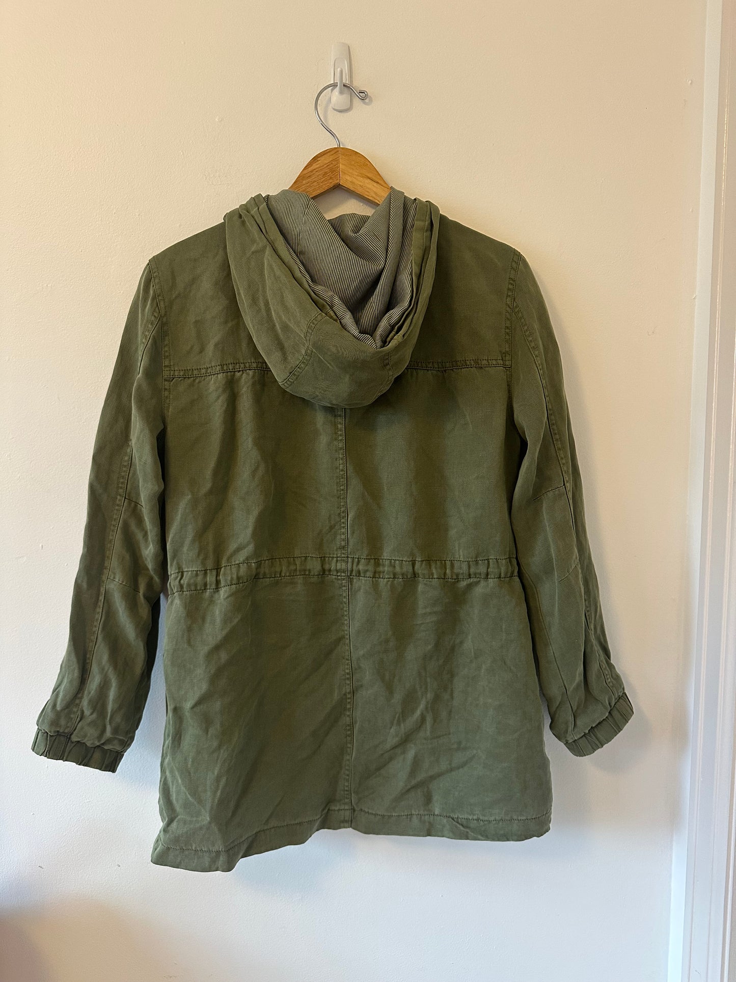Sanctuary Olive Green Hooded Utility Jacket | Size Small