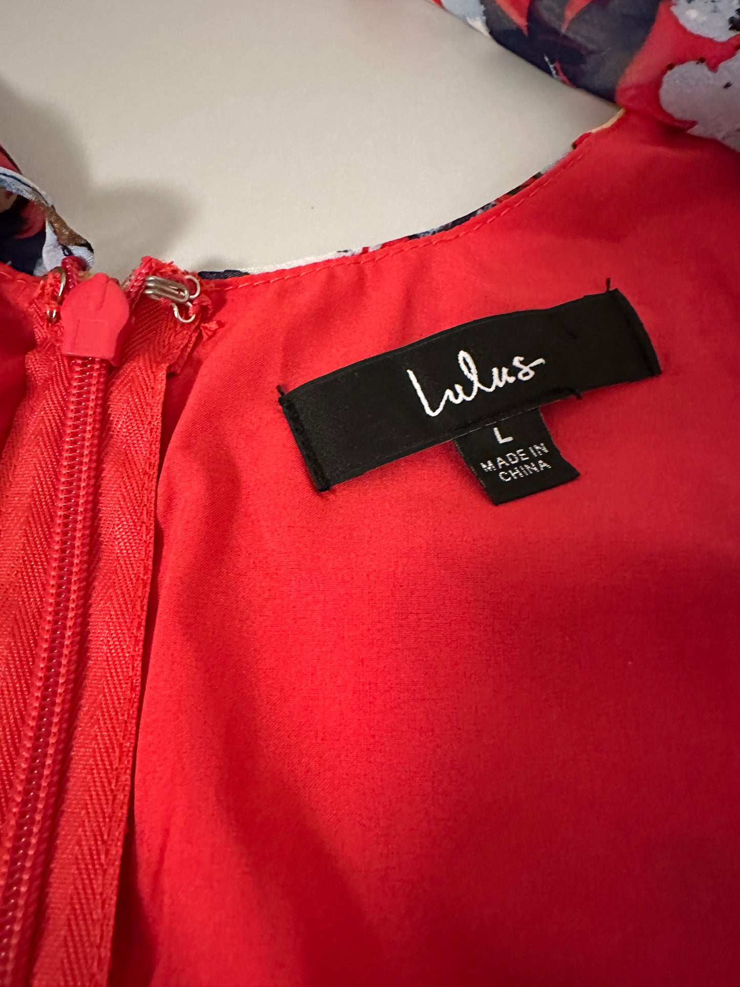 Lulu's Radiant Ruby Red Floral Print Chiffon Maxi Dress | Size Large