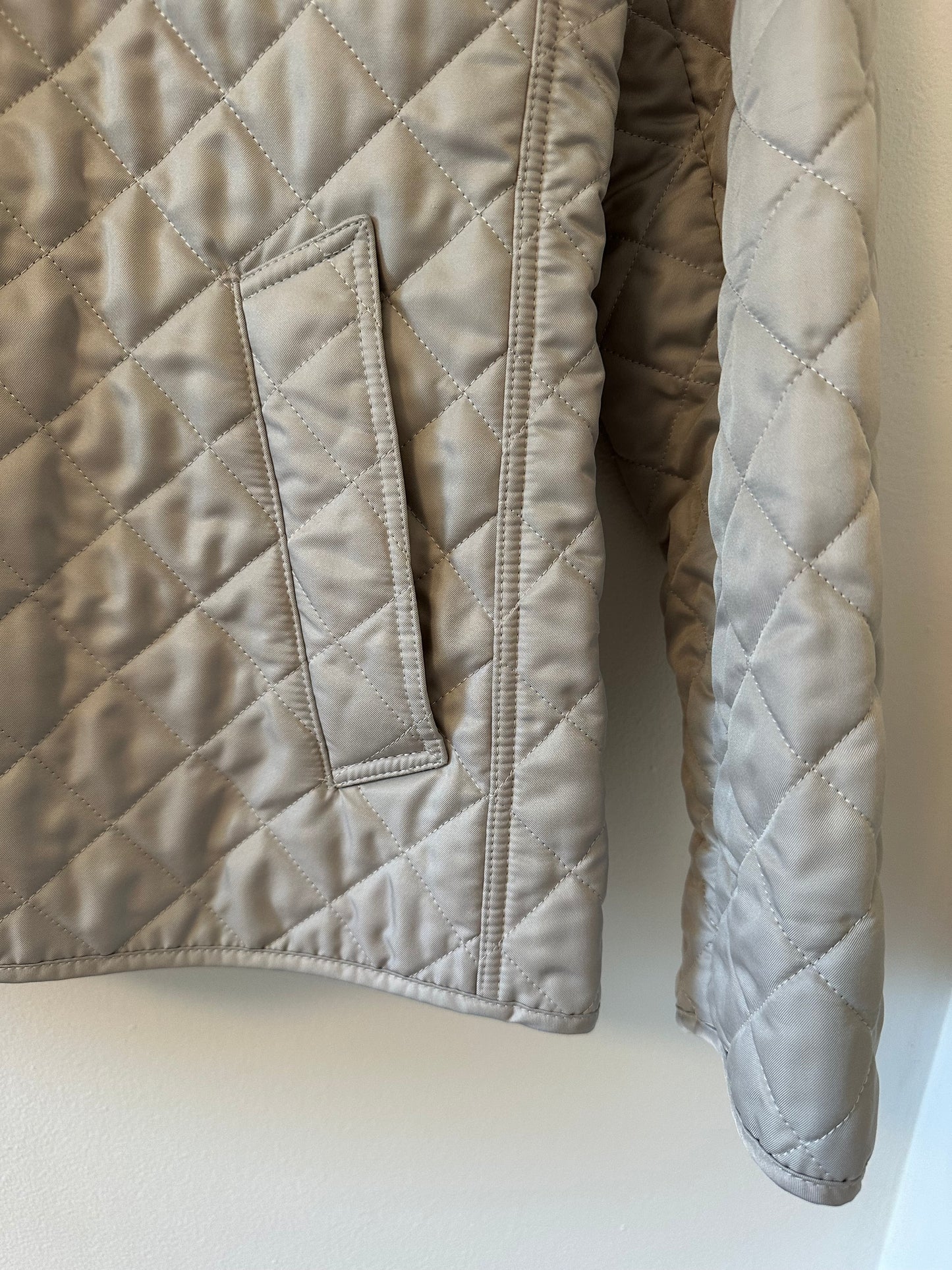 Burberry Brit Classic Quilted Beige Jacket - Size Medium