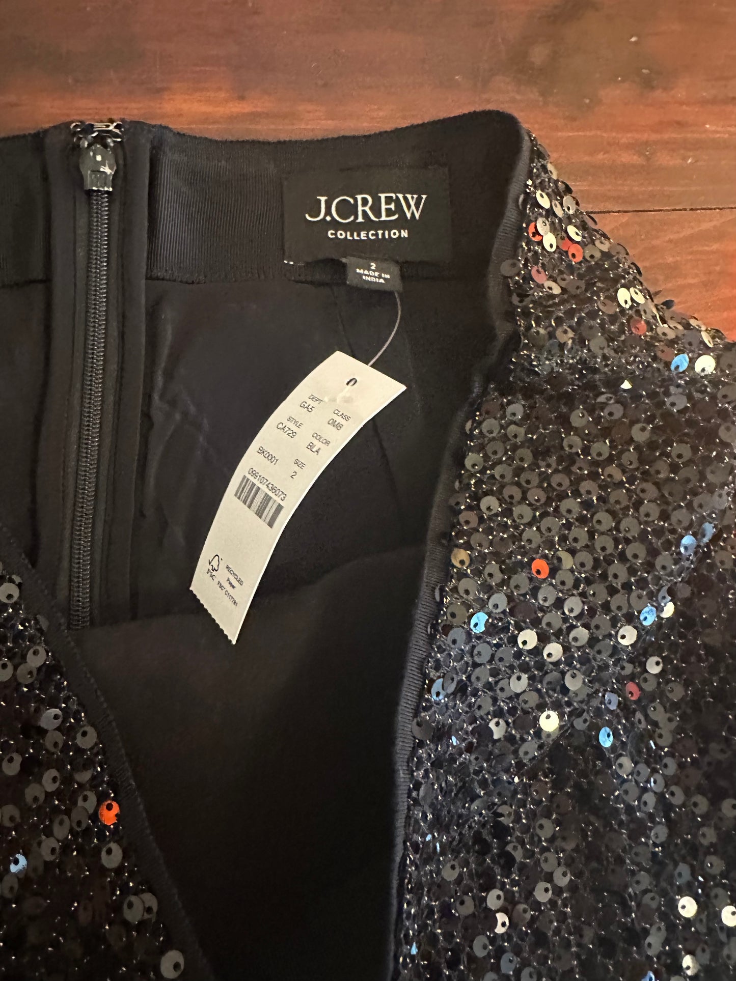 J. Crew Collection New Black Sequin Midi Skirt Size 2