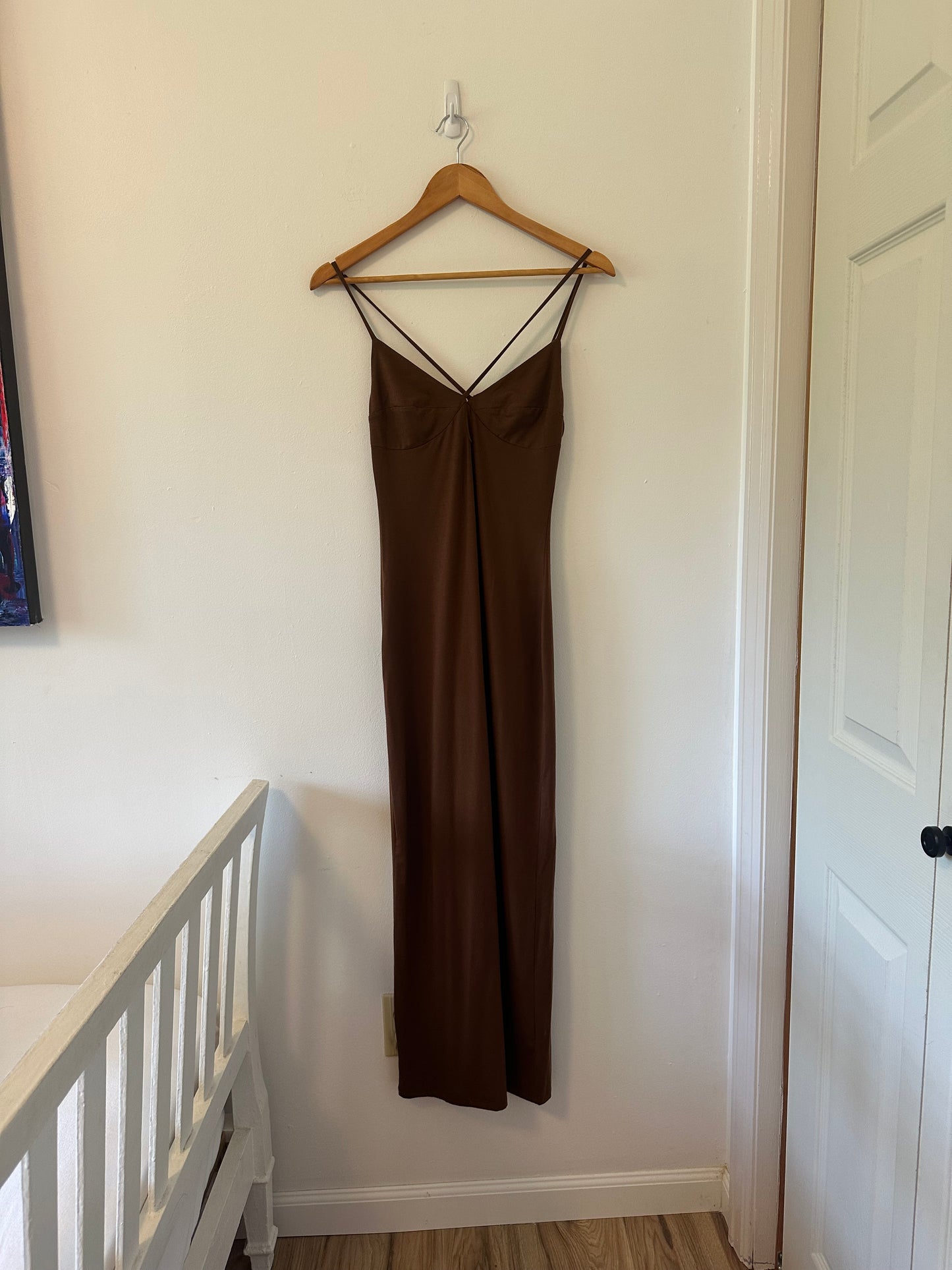 Reformation Lainey Bodycon Knit Maxi Dress in Brown - Size Small