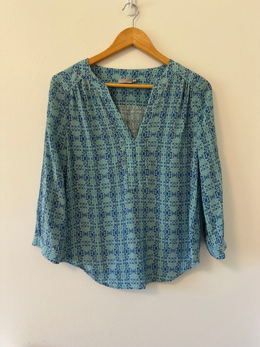 Ellie Kai Blue Patterned Women's Top - Size 4