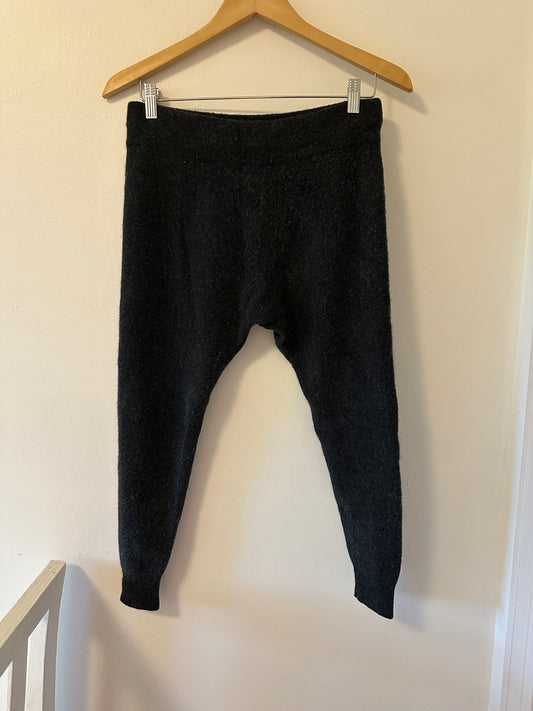 Zara Charcoal Gray Drop Crotch Cashmere Leggings - Size Small