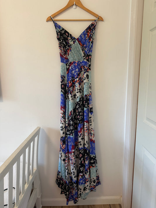 Yumi Kim "Kat" Maxi Flower Print Silk Dress - Size Large