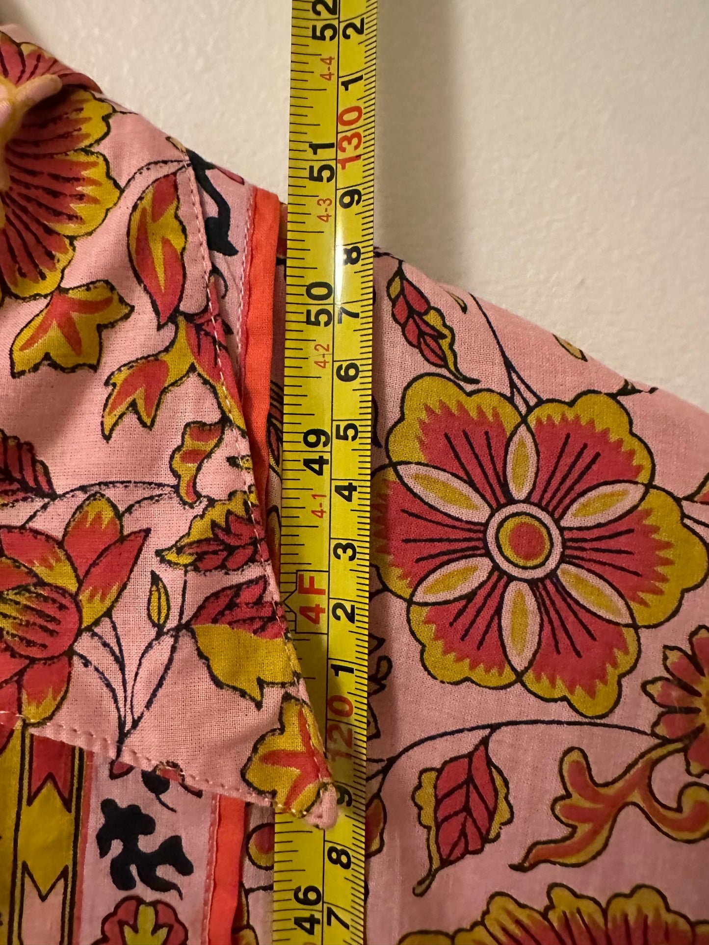 NWT Cyclamen Floral Cotton Maxi Peach Marigold Dress | Size XL