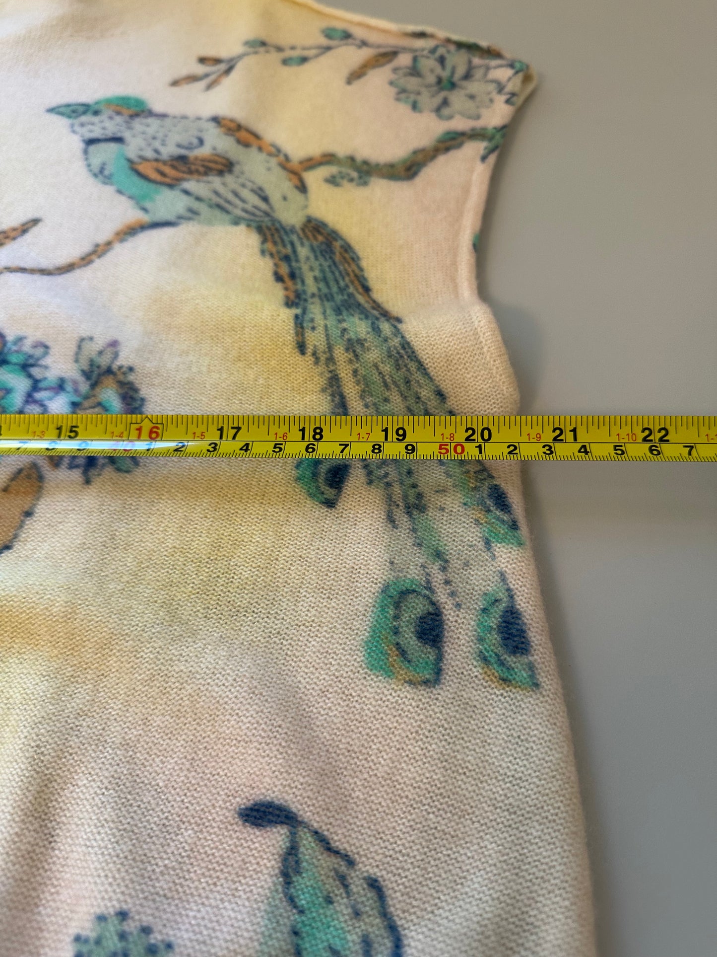 By Anthropologie Cashmere Floral Printed Sweater | Size Large