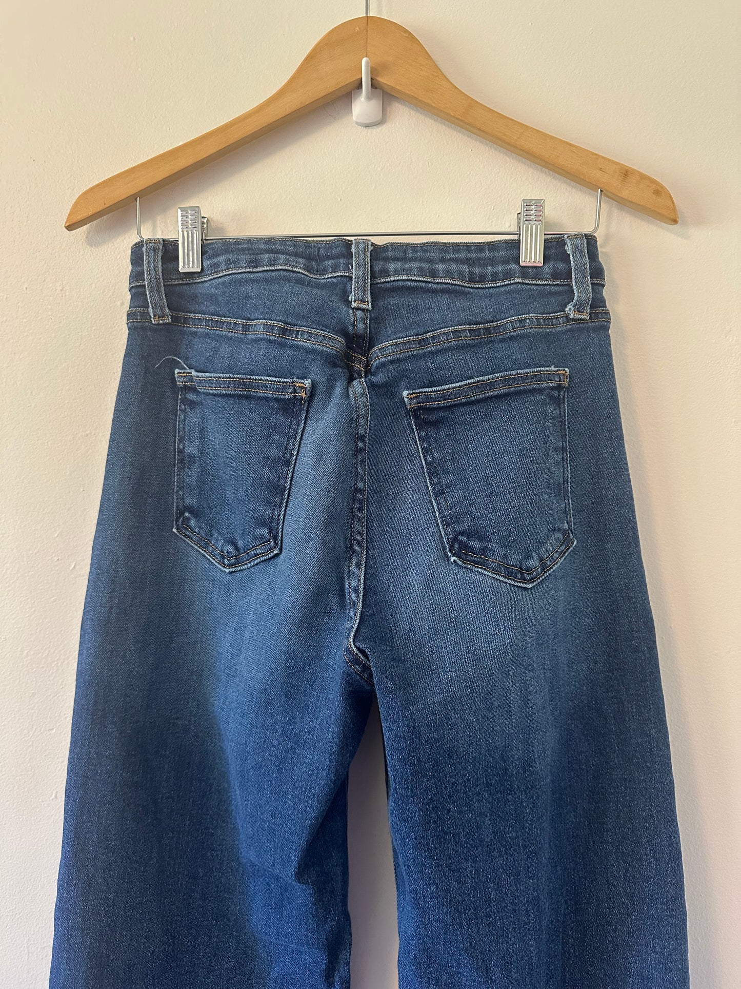 Just Black Dark Blue Wide Leg Stretch Jeans | Size 28