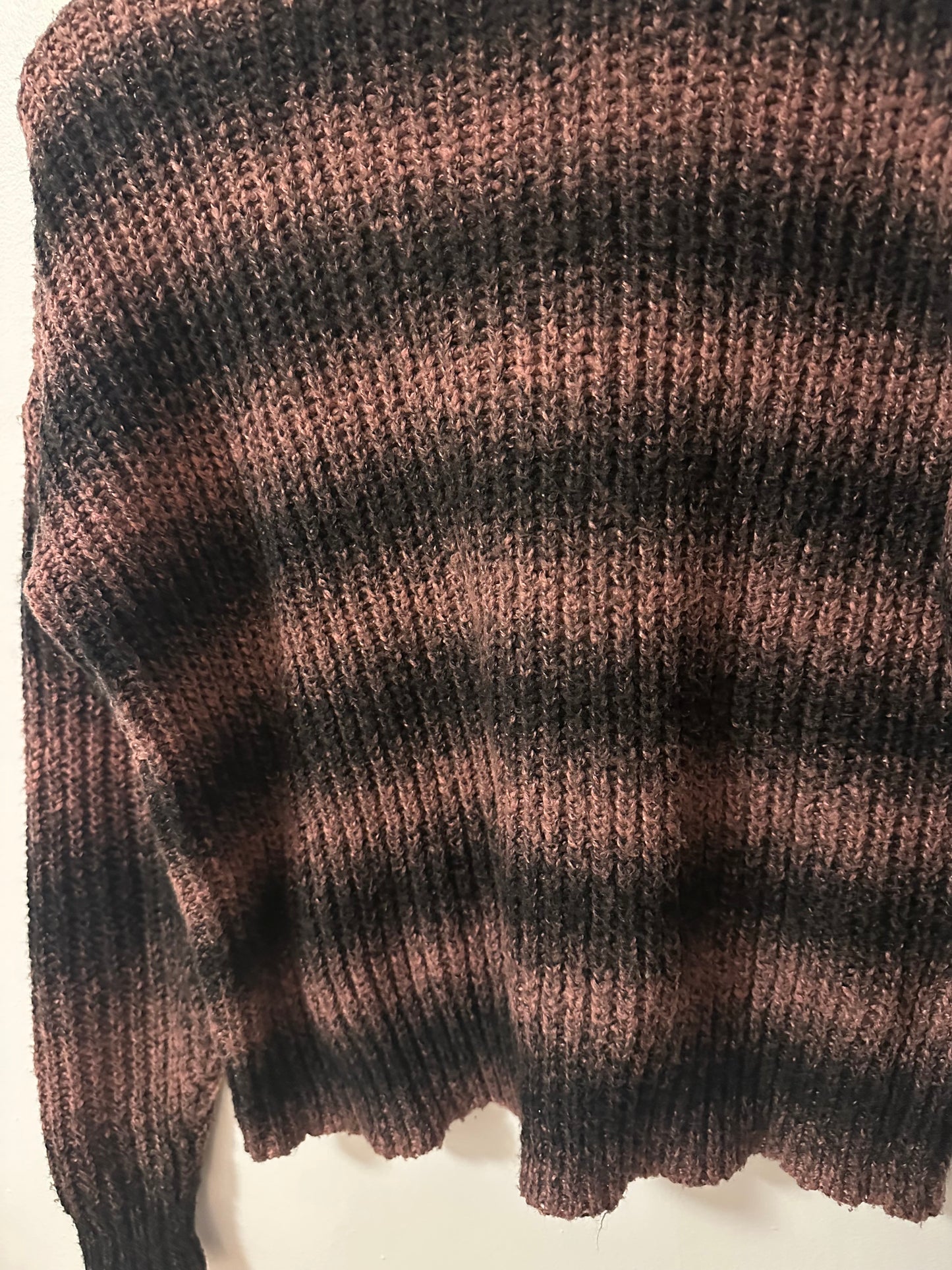 Lira Brown and Black Striped Turtleneck Sweater | Size Large
