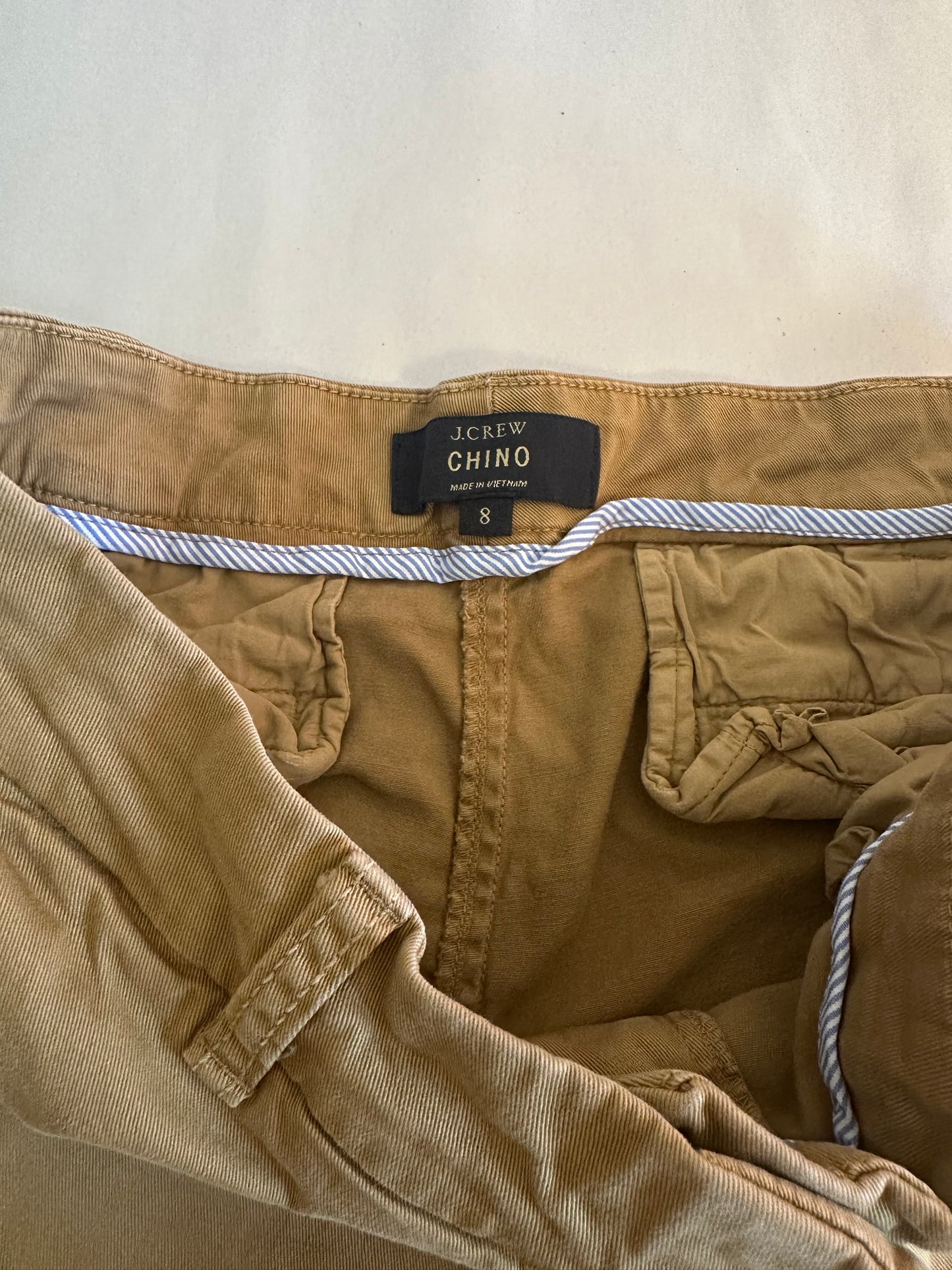 J. Crew Classic Tan Women's Chino Shorts - Size 8