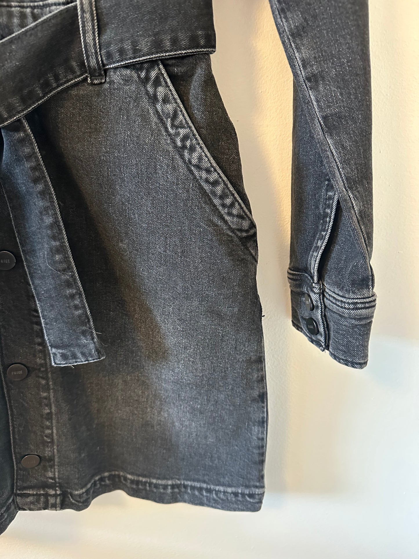NWT Paige Mayslie Tie Front Long Sleeve Denim Shirtdress - Size 2