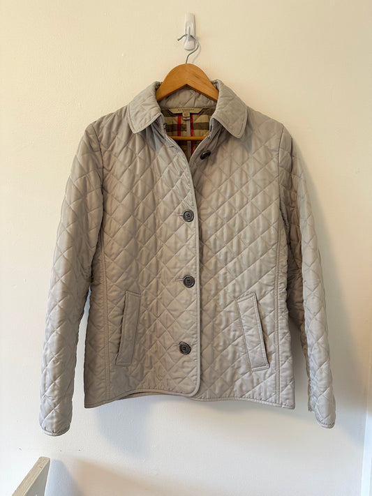 Burberry Brit Classic Quilted Beige Jacket - Size Medium