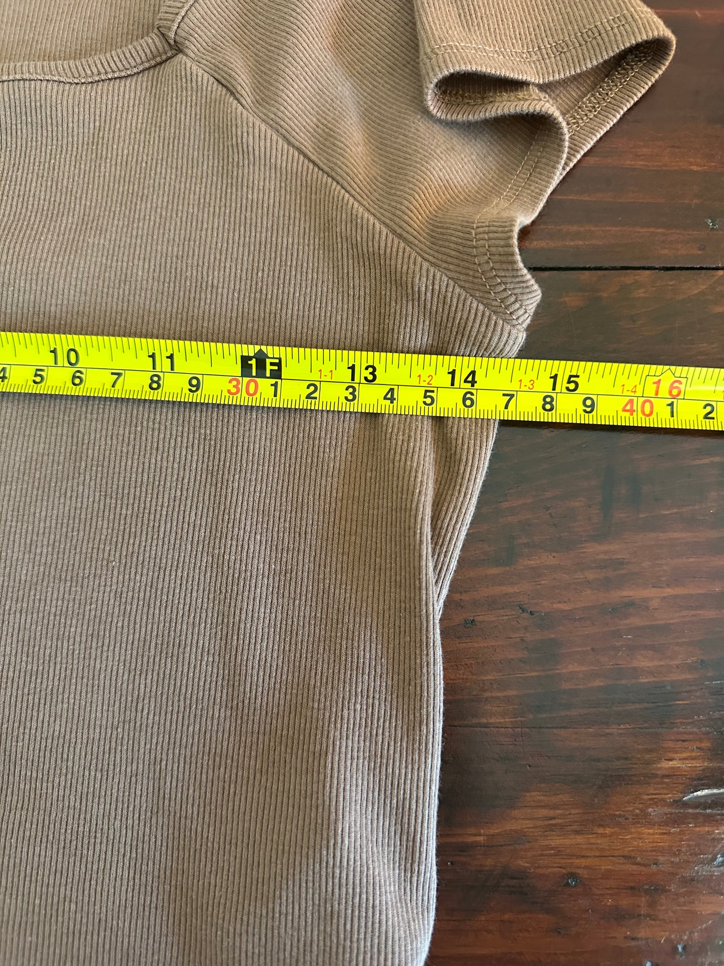 Madewell Brown Ribbed Cropped Women's Top Size Large