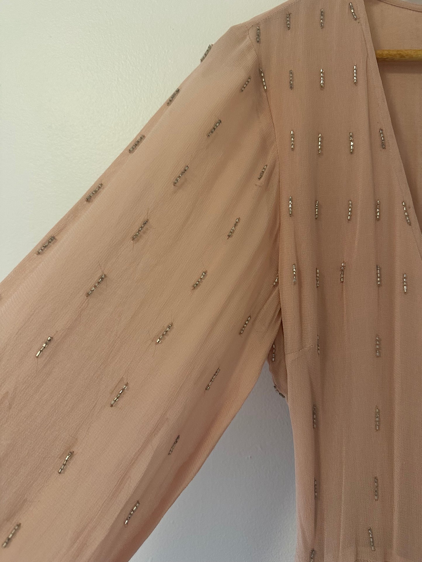 NWT Chan Luu Embellished Blush Pink Wrap Dress Size Medium