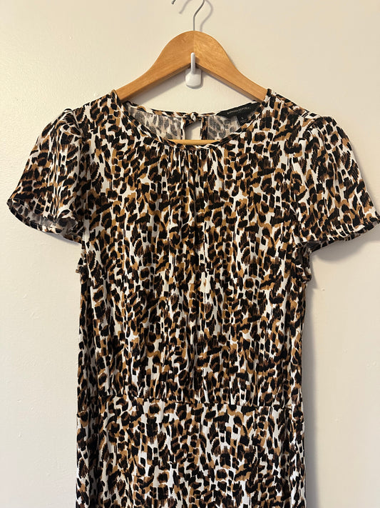 Banana Republic - Leopard Animal Print Maxi Dress with Tie Back | Size Small
