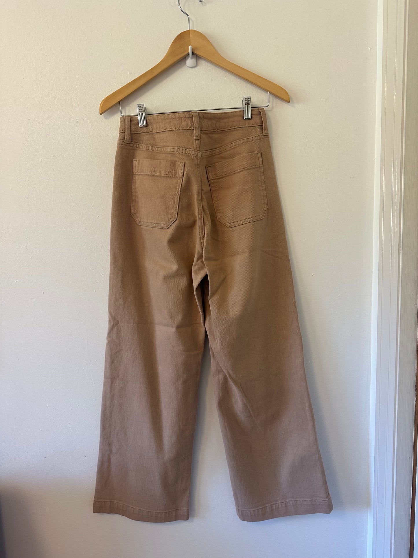 Just Black Light Brown Patch Pocket Denim Wide Leg Pants | Size 27