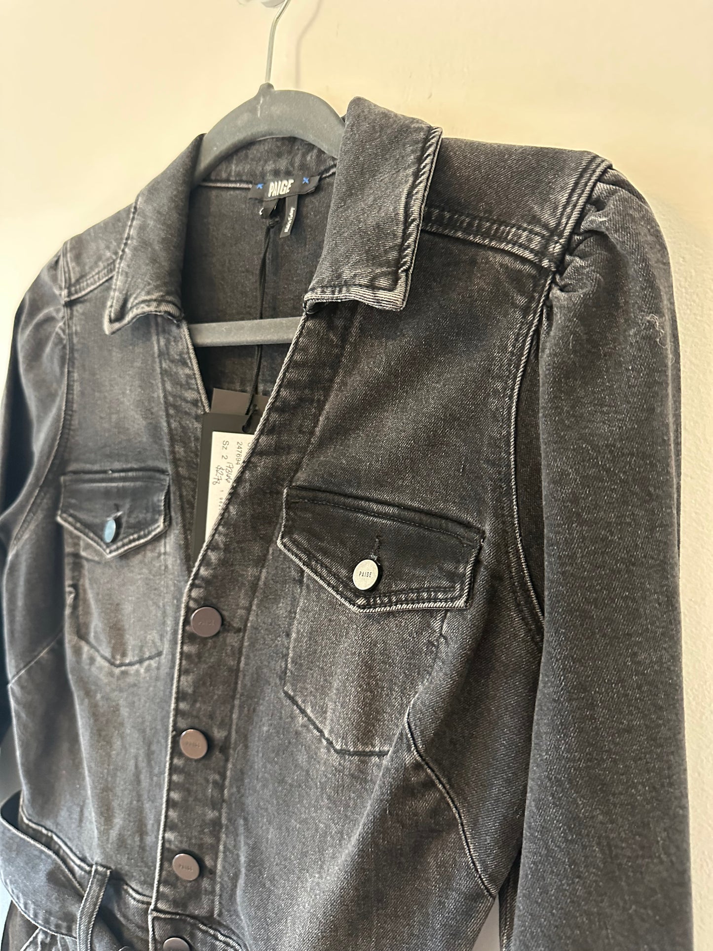 NWT Paige Mayslie Tie Front Long Sleeve Denim Shirtdress - Size 2