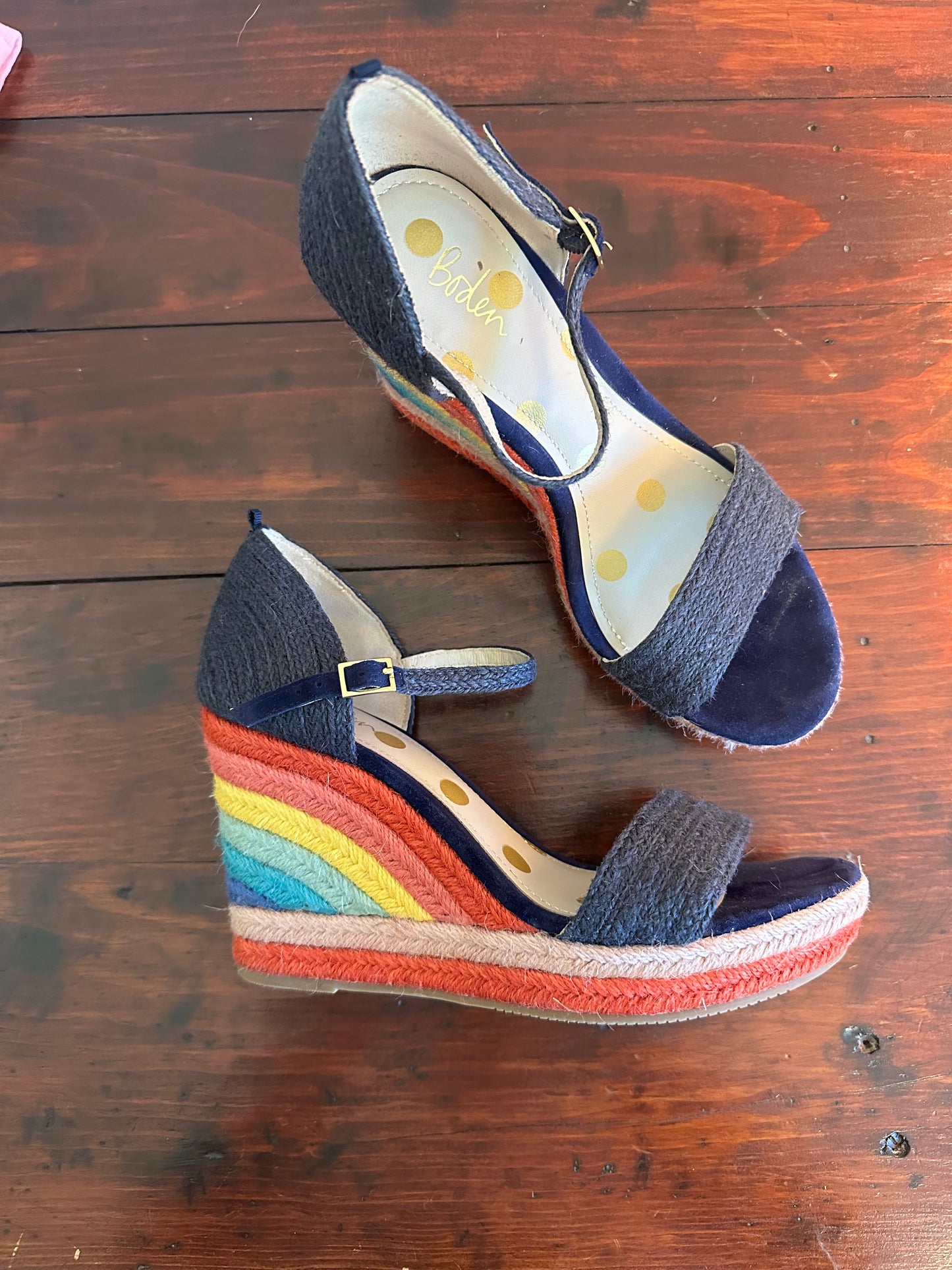 Boden Lily Espadrille Wedge Sandals Size 38