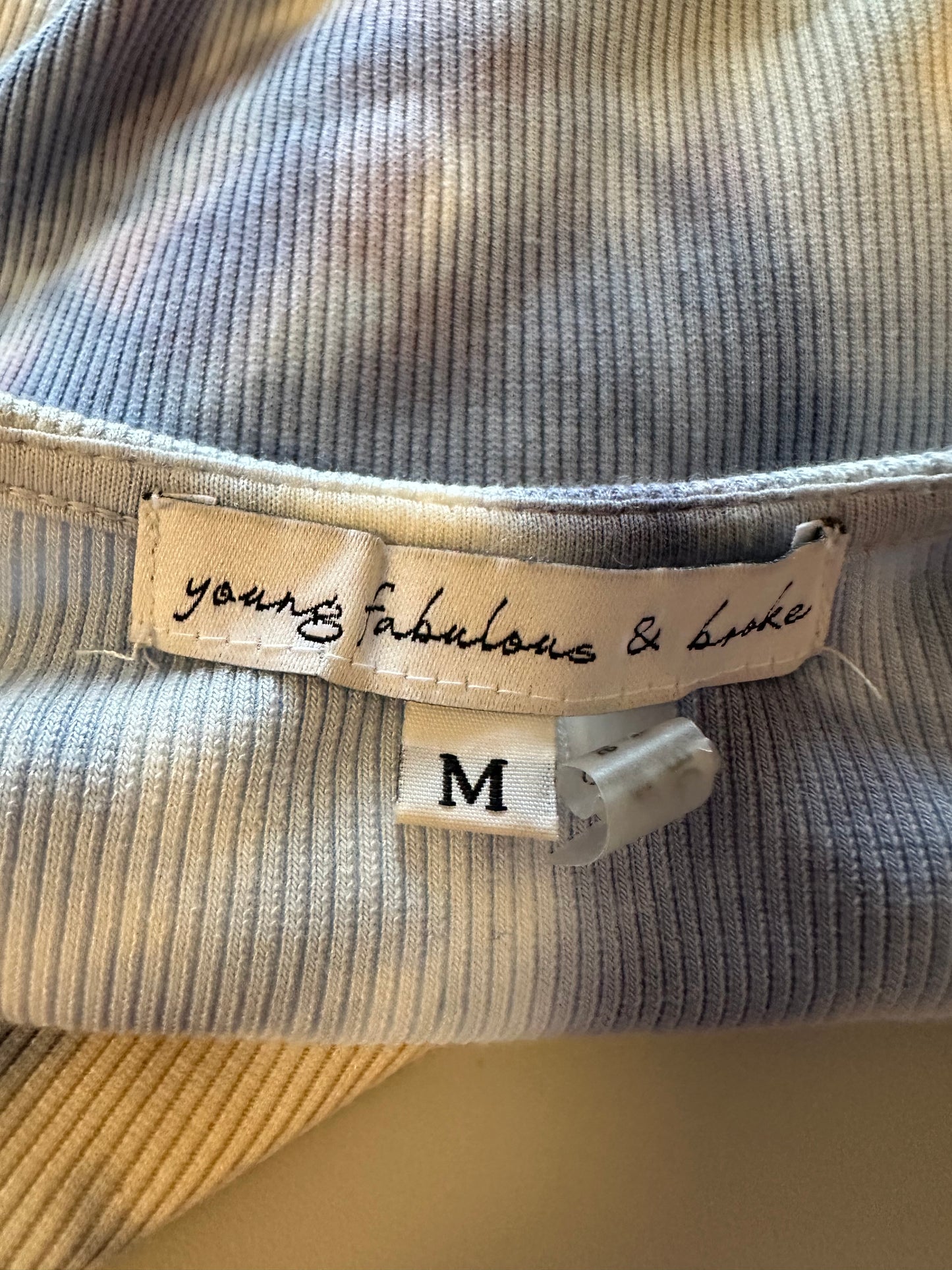 Young Fabulous & Broke Blue Crisscross Back Tie Dye Dress | Size Medium