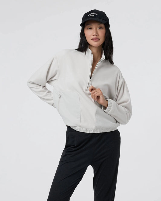Vuori Aspen Half Zip Jacket in Salt - Size Small
