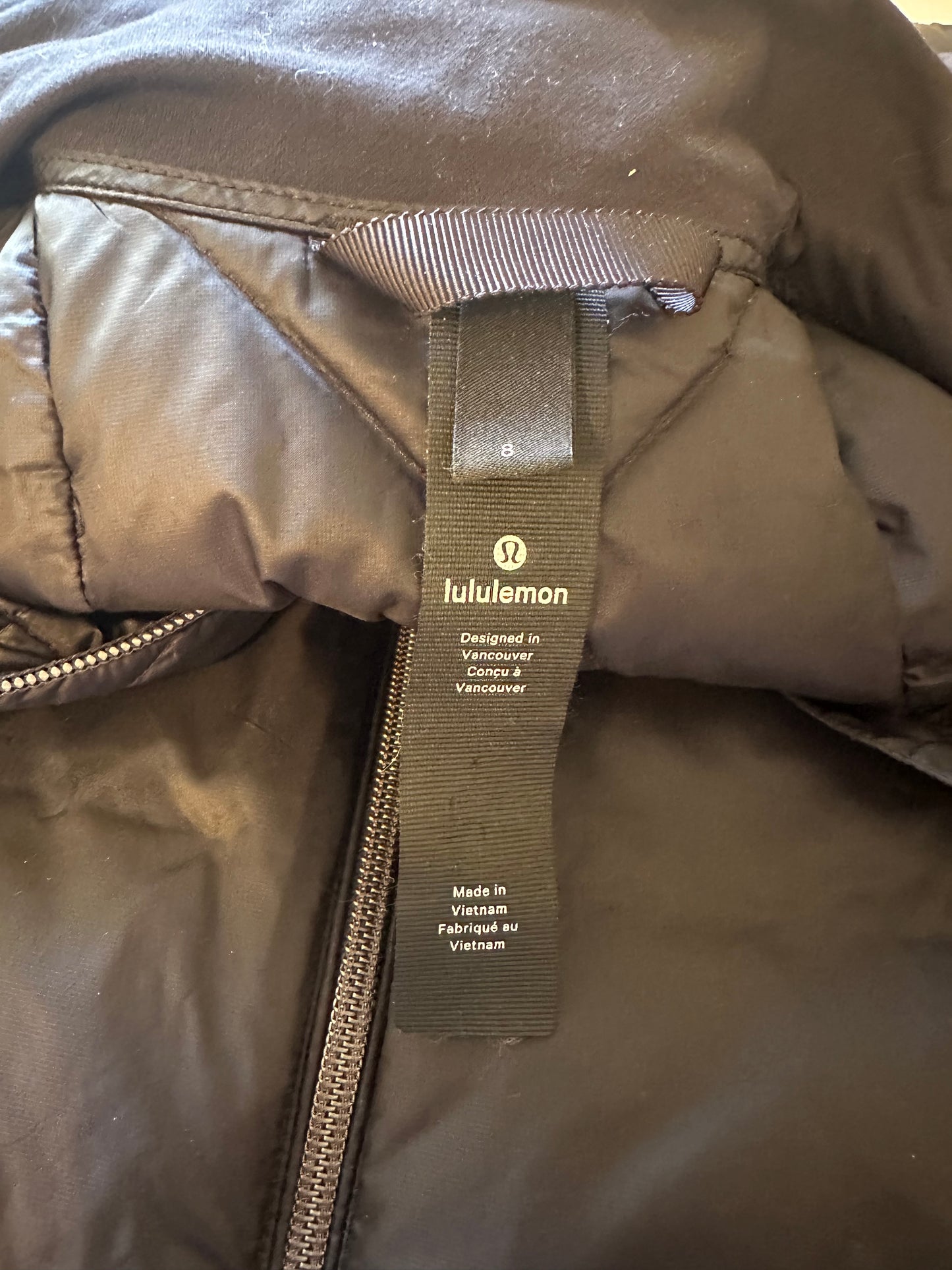 Lululemon Down For a Run Quilted Vest in Black | Size 8