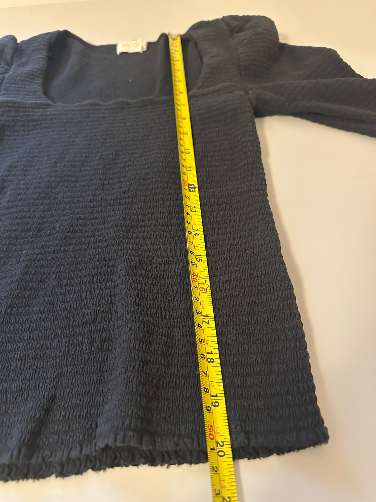 Nation LTD Alexandra Smocked Long Sleeve Top in Black | Size Medium