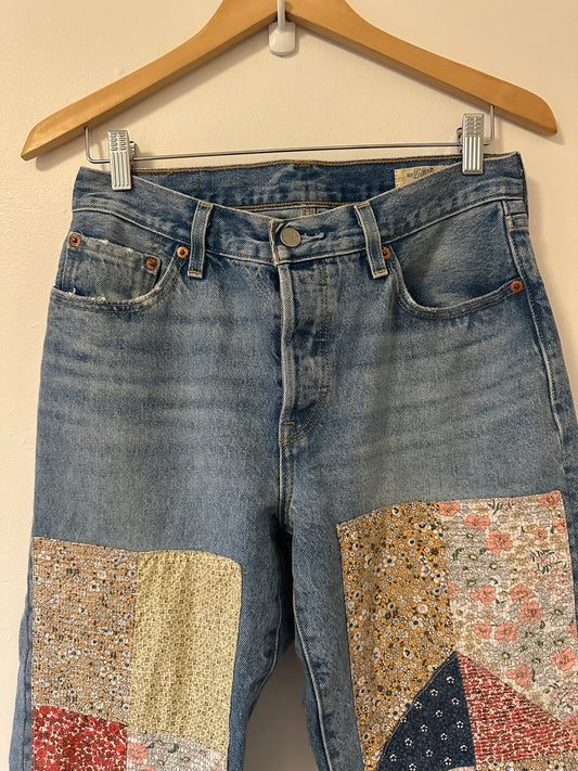 Levi's 501 150th Anniversary 90s Patchwork Jeans Road Tripping | Size 27