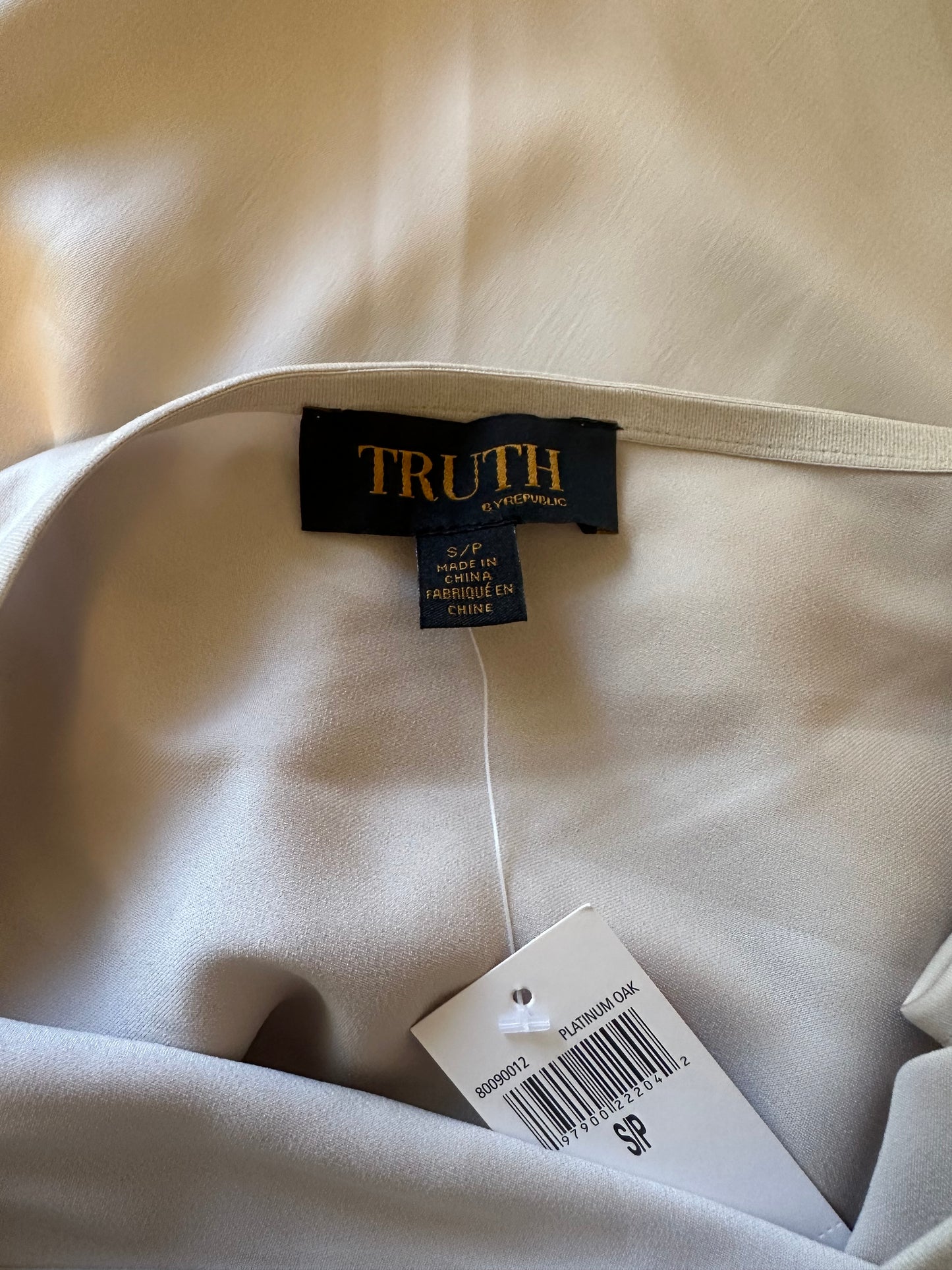 NWT Truth Beige Silky A-Line Mid Length Skirt | Size Small