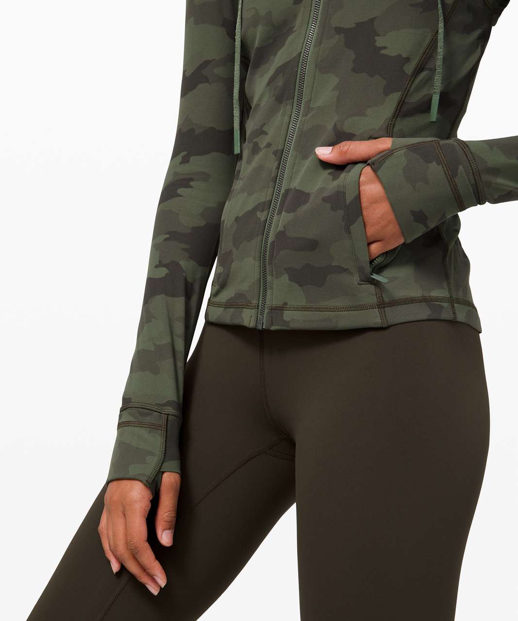Lululemon Hooded Define Jacket *Nulu Camo Green Twill Multi - Size 8