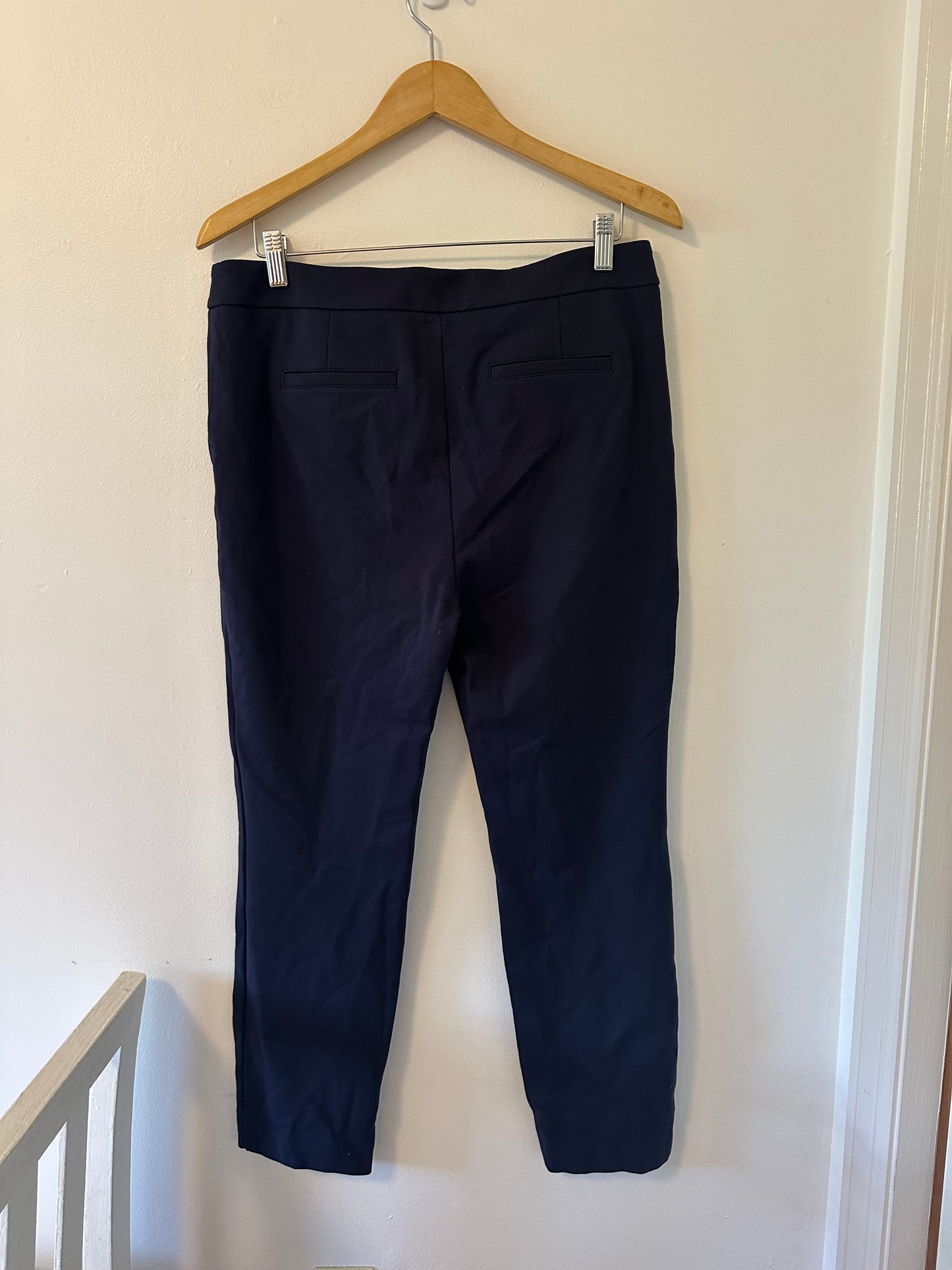 Boden Highgate Ponte Straight Leg Cropped Pants in Navy - Size 12