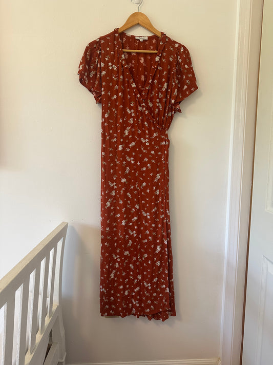 Madewell Ruffle Wrap Dress in Candied Orchid - Size Large
