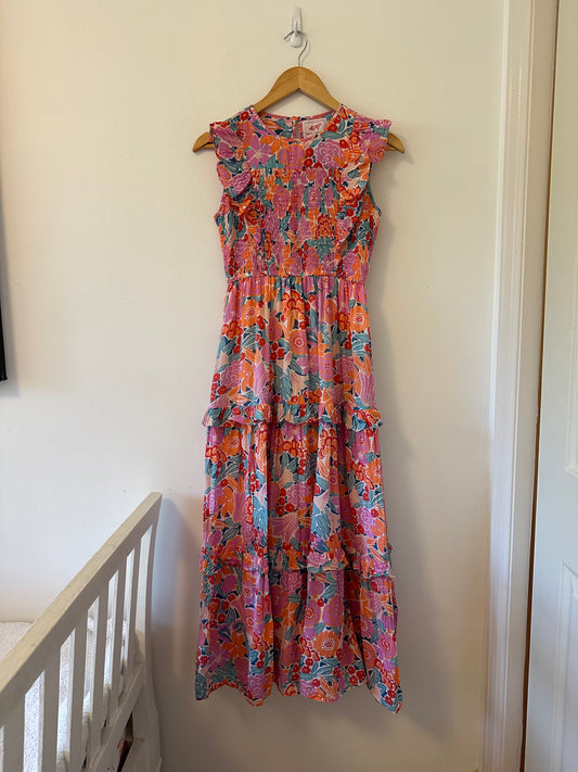 Banjanan Iris Midi Dress in Bloomsberry Dawn - Size XS