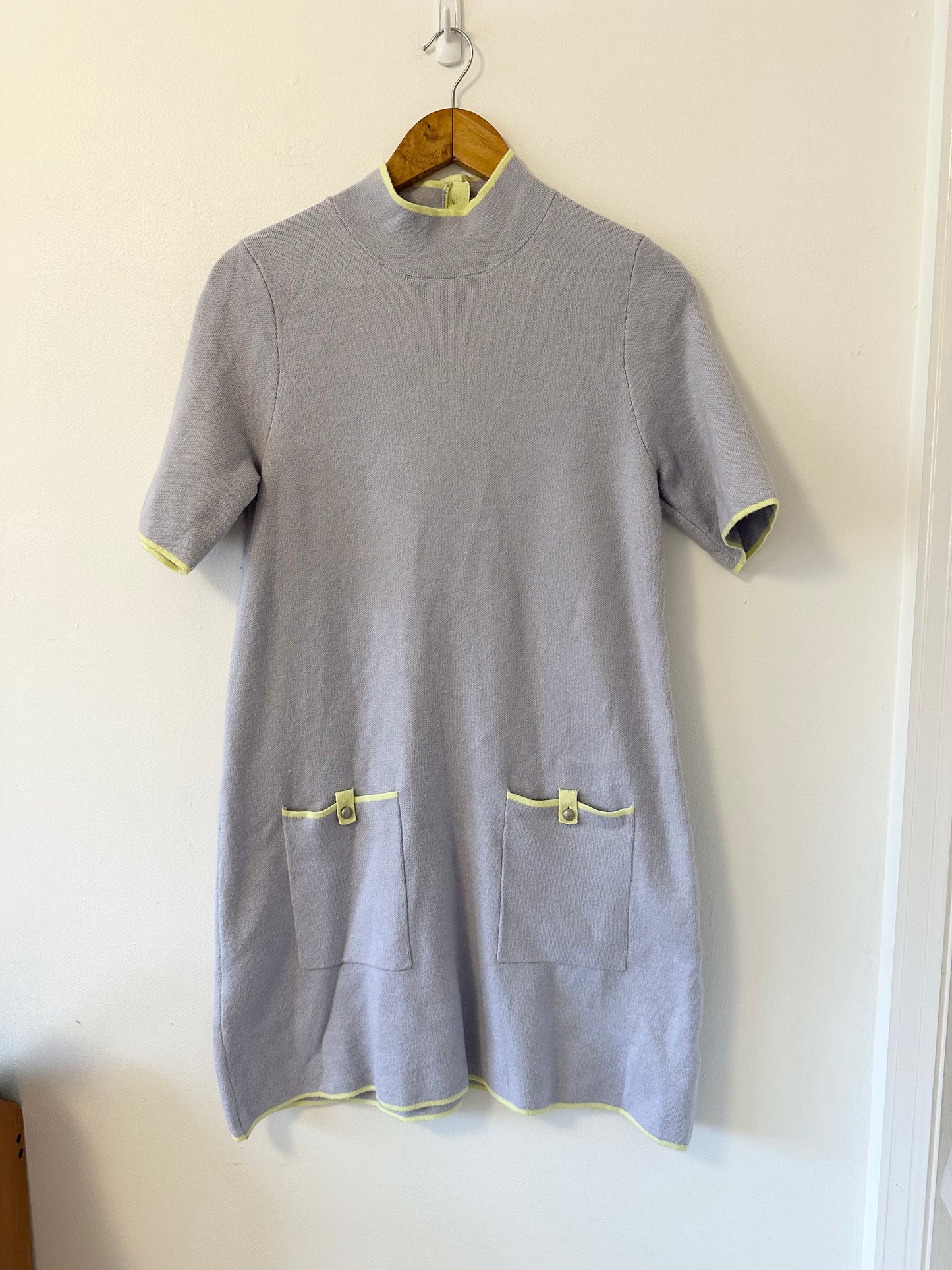 Maeve The Annalise Mock-neck Mini Jumper Dress in Lavender | Size Medium