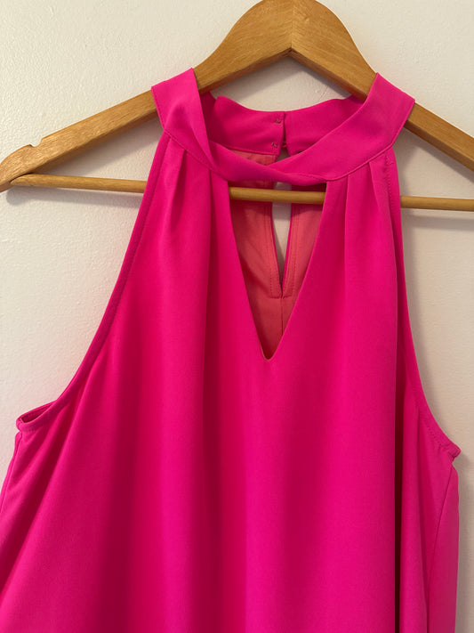 Very J Bright Pink Halter Mini Dress - Size Medium