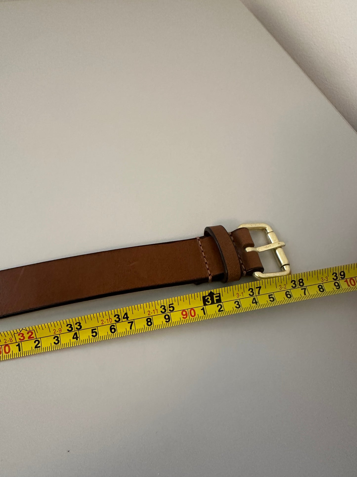Boden Brown Leather Belt with Gold Buckle