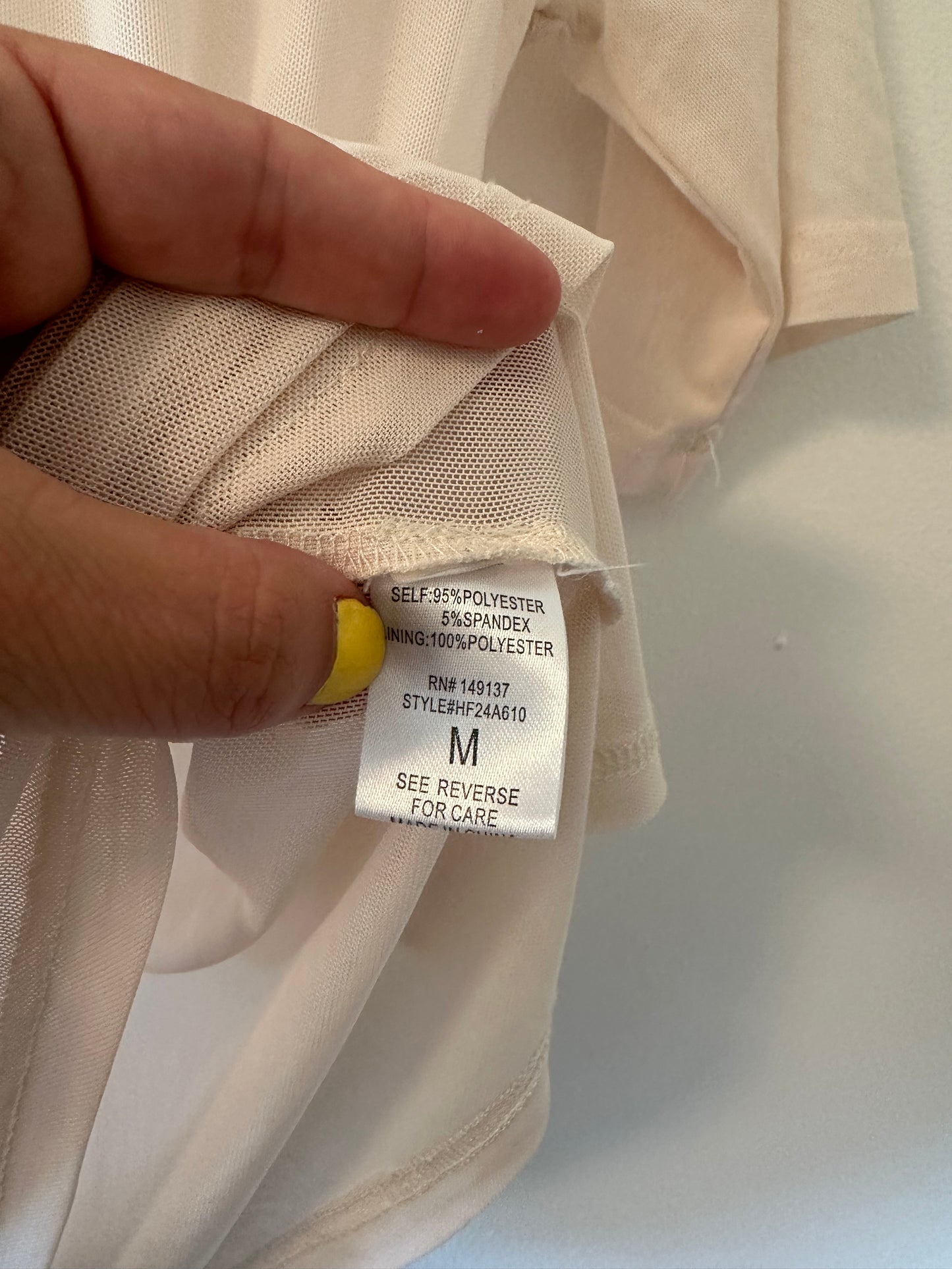 HYFVE Ivory Sheer Short Sleeve Top - Size Medium