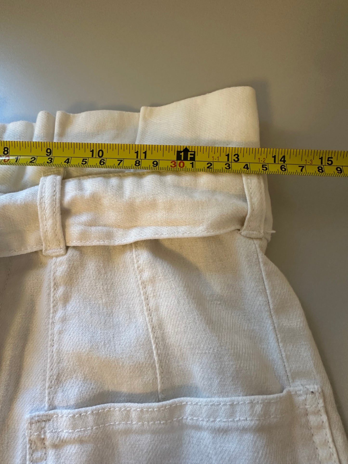 Joe's Jeans White Paper Bag Waist Straight Leg Cotton Pants