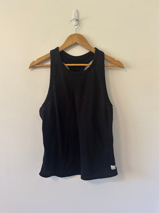 Vuori Black Women's Ribbed Racerback Athletic Workout Tank Top | Size Large
