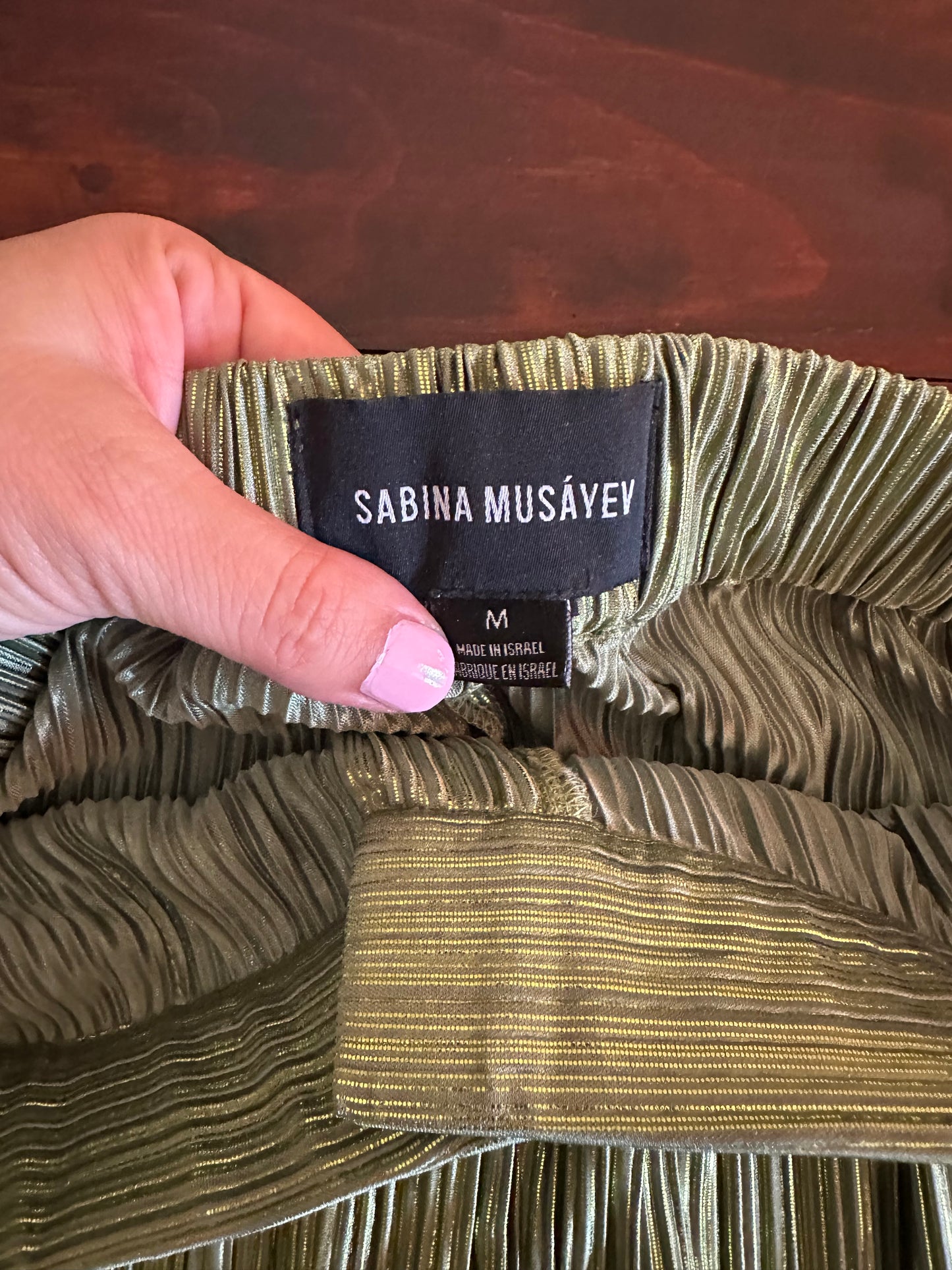 Sabina Musayev Olive Green Wide Leg Liroy Pants - Size Medium