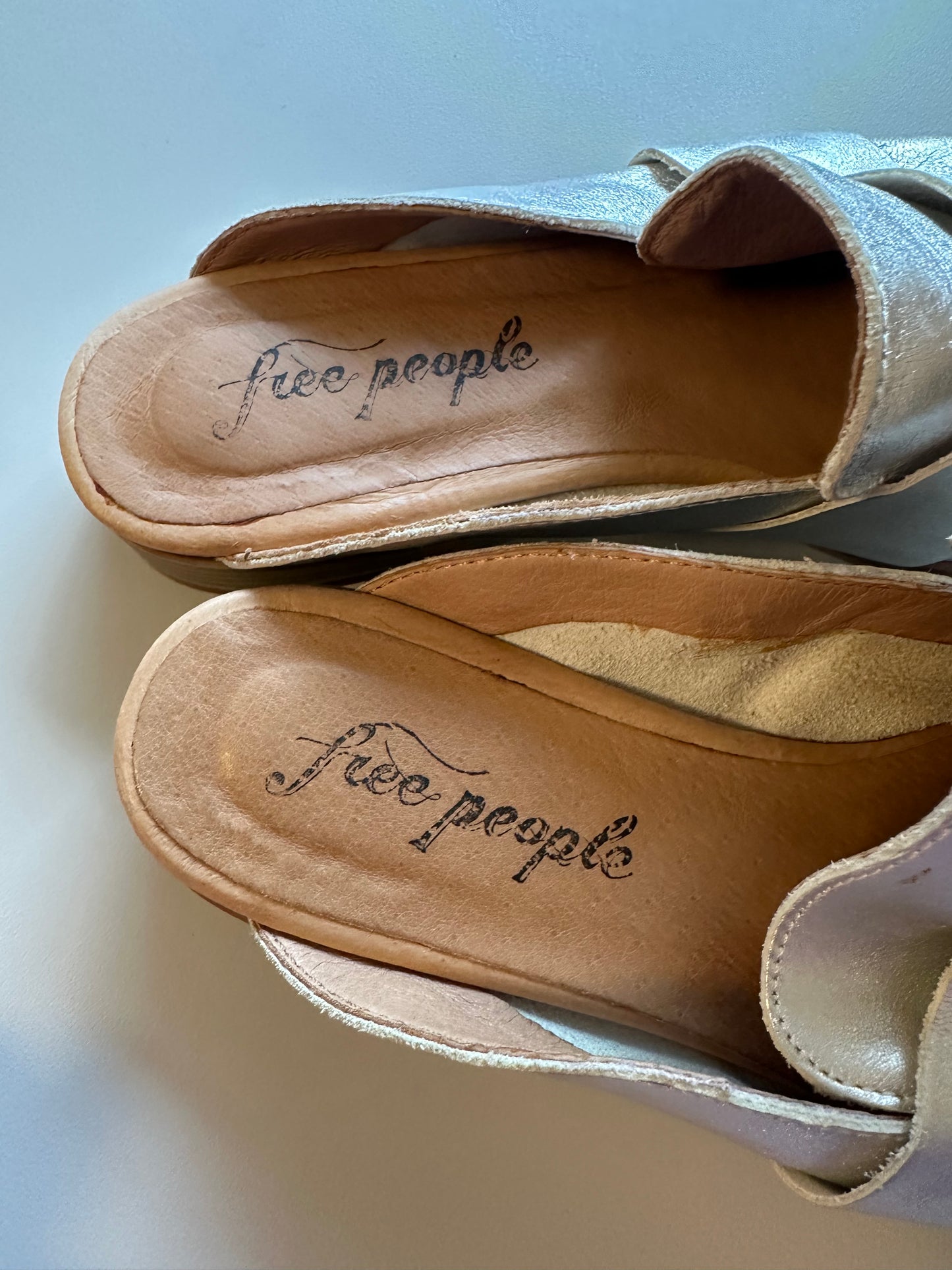 Free People At Ease Silver Metallic Women's Loafers | Size 38