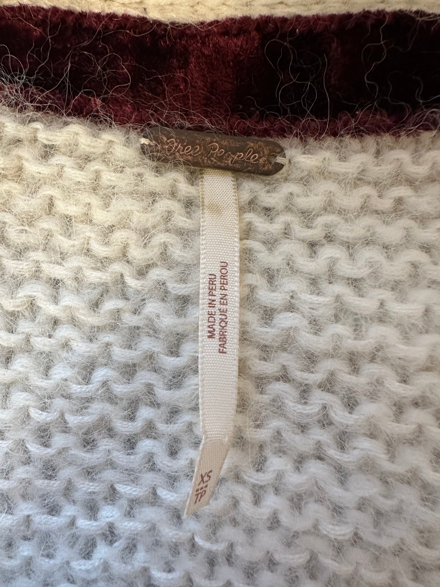 Free People Cream Oversized Sweater - Size XS