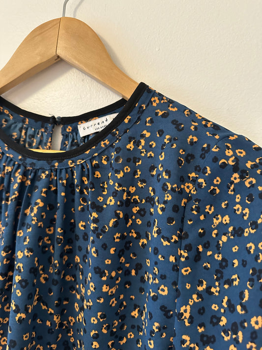 Current Air Blue Printed Blouse Size XS