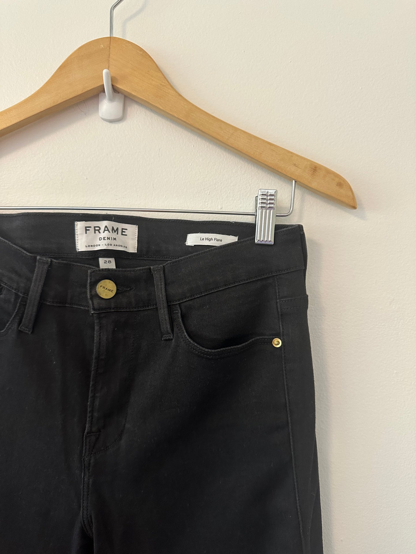 Frame Denim - Le High Black Flare Stretch Jeans | Size 28