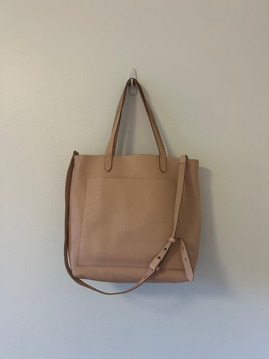 Madewell Blush Pink Open Top Leather Tote Bag