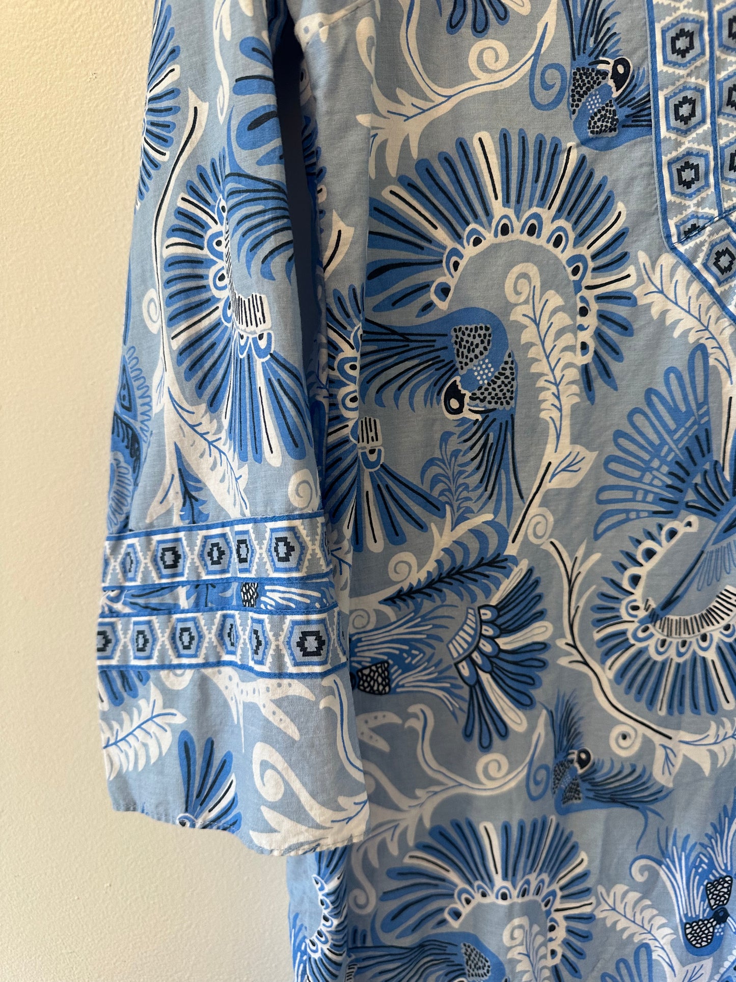 Sail to Sable CK Bradley Kaftan Dress in Peacock Paisley Blue - Size Medium