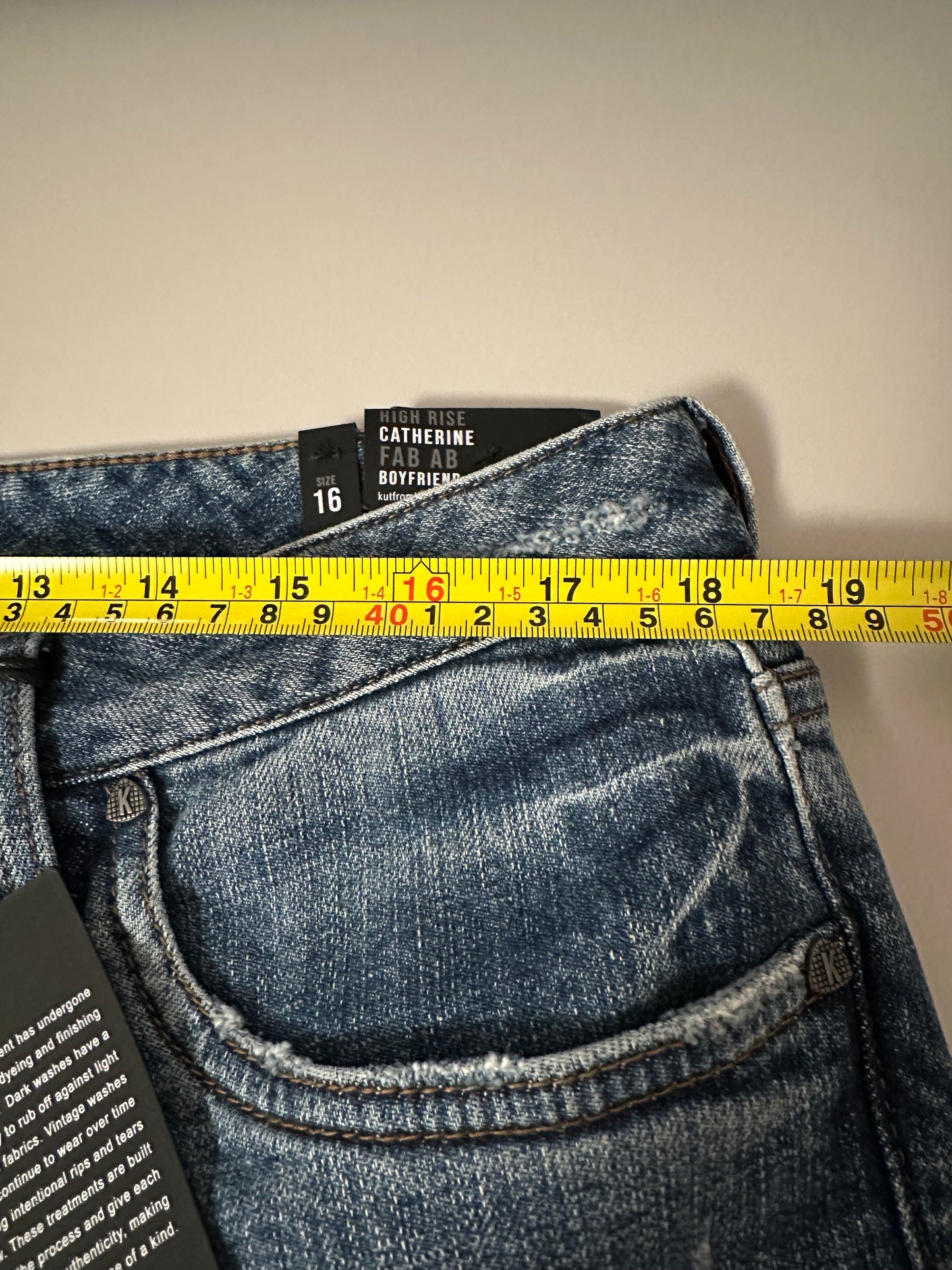 NWT Kut from the Kloth Catherine High Rise Boyfriend Jeans | Size 16
