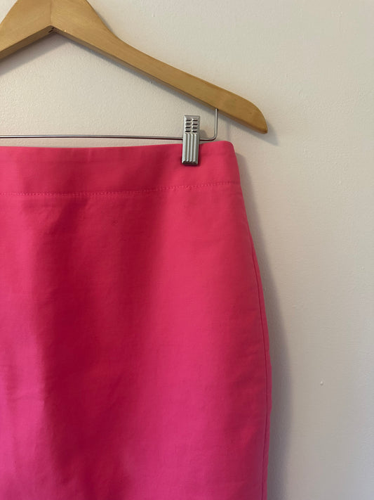 J. Crew - Bright Pink Stretch Cotton Poplin Pencil Skirt | Size 2