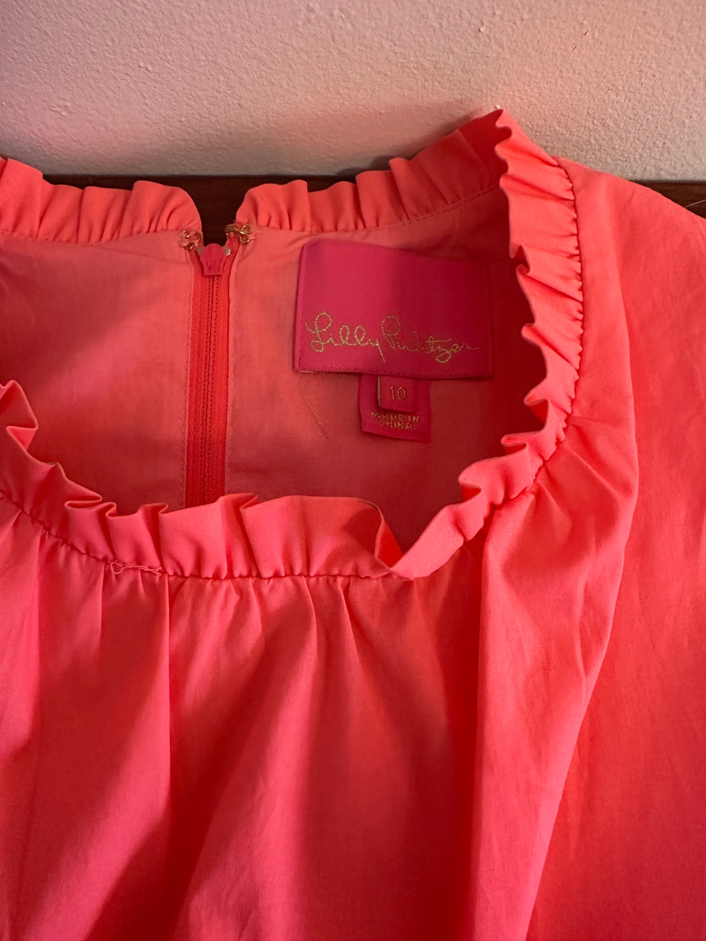 Lily Pulitzer Elina Coral Sleeveless Stretch Dress - Size 10