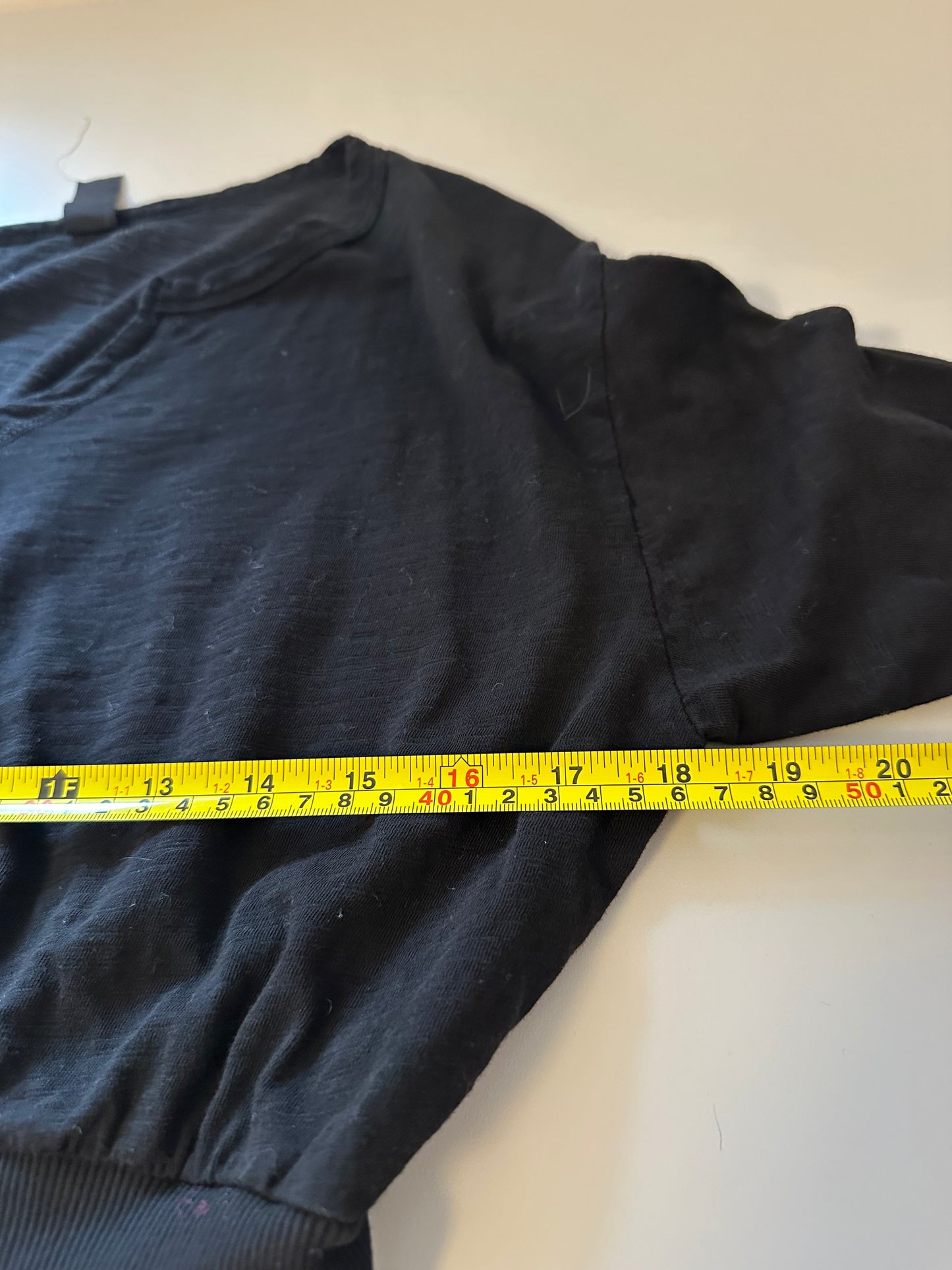 bobi Black Split Neck Long Sleeve T-Shirt | Size Small