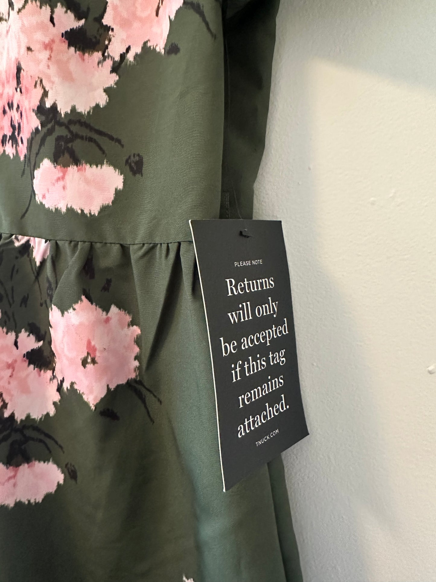 NWT Tuckernuck Olive and Pressed Powder Floral Chloe Dress - Size Large